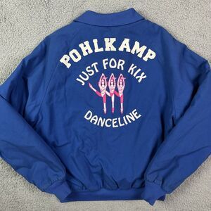 Vintage Pohlkamp Just For Kix Danceline Dance Coat Blue Jacket Minnesota MN Sz L